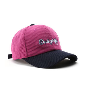 מותג פרטי שני טון מותאם אישית נמוך פרופיל מותאם אישית רקמת לוגו 6 פנל קורדרוי אבא כובע gorras - Product Image 2