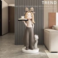 Décoration d'intérieur moderne, plateau pour fille pour meuble TV, artisanat en résine, décoration pour salon, cadeau de Noël pour cadeaux de pendaison de crémaillère