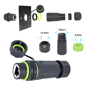 Yxy mạng cat6 Kẽm hợp kim nối bảng điều chỉnh núi IP68 không thấm nước RJ45 M20 nối dây <span class=keywords><strong>Ethernet</strong></span> Jack cáp đồng dây - Product Image 2