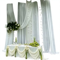 Voilages en mousseline de soie blanche sur mesure semi-transparents pour draperies de plafond, rideaux de toile de fond de mariage en extérieur et décoration d'événements