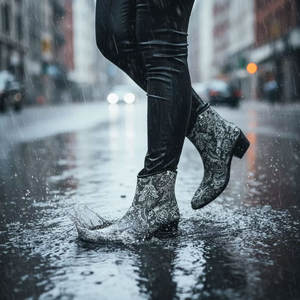 <span class=keywords><strong>Stivali</strong></span> da <span class=keywords><strong>Pioggia</strong></span> in Gomma Impermeabili di Alta Qualità con Stampa Personalizzata per Ragazze e Donne, Modello Western a Metà Polpaccio per Estate e Autunno - Product Image 6