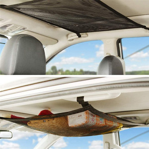 Bolsa de malla para carga montada en el techo del coche, almacenamiento multiusos 3D negro para tiendas de campaña, mantas y artículos diversos - Product Image 4