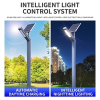 Lampadaire solaire LED étanche IP66 en aluminium moderne avec poteau pour villa