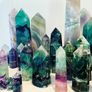 Wholesale Bohemian Style Polished Natural Feather Fluorite Point <b>Crystal</b> Stone <b>Tower</b> for Unique Home Decor and Holiday Gifts - Product Image 5