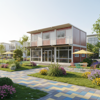 Maison conteneur moderne en panneaux sandwich d'acier, démontable, respirante, à aménagement personnalisé, pour ferme, appartement, extérieur et parc