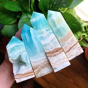 Torre di Calcite Caraibica Naturale a Quattro Lati, Cristallo di Quarzo Druzy all'Ingrosso, Decorazione per Casa e Ufficio, Regalo per Guarigione Reiki - Product Image 2