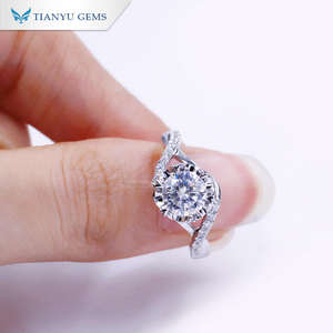 Tianyu Pavé Accent 925 Silver <b>Moissanite</b> Ring 0.5ct/1ct Solitaire Design Fine <b>Jewelry</b> for Women Gift - Product Image 3