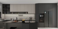 Ensemble d'armoires de cuisine intelligentes en bois massif, sur mesure, modernes, prêtes à assembler, rangement de luxe, armoires de cuisine modulaires