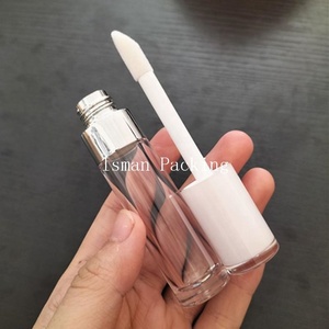ISMAN Tube de brillant à lèvres rond 5ml avec applicateur grand format, capuchon transparent rose et blanc, anneau argenté, flacon vide pour gloss, <span class=keywords><strong>prix</strong></span> usine - Product Image 5