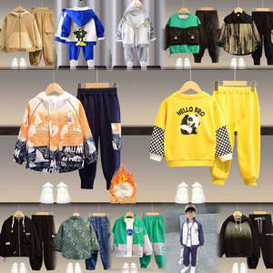 Conjunto de dos piezas Autumgirl para niños, suéter de cuello redondo de dibujos animados de oso con mangas largas y pantalones de algodón 100% informales inteligentes - Product Image 5