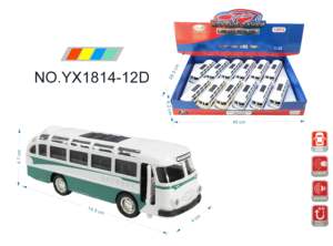 Автомобильные литые под давлением в масштабе 1:36, винтажная модель автобуса, литые под давлением, открытые двери, звук и свет, подсветка, литой под давлением, игрушечный автомобиль, подарок на день рождения, подарок компании - Product Image 4