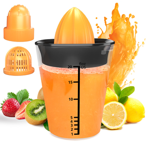 <span class=keywords><strong>Presse</strong></span>-<span class=keywords><strong>agrumes</strong></span> et extracteur de jus 3-en-1 citron et lime avec tasse doseuse intégrée 20oz, facile à presser, stocke le jus restant, compatible lave-vaisselle - Product Image 1