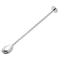 Cuillère à tête plate en acier inoxydable Cocktail remuant cuillère à spirale cuillère à boire pour accessoires de Bar Kit de barman