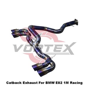 Vortex Bolt On Titanium Exhaust System For BMW E82 1M Factory Wholesale Performance Racing Valved Catback <b>Kit</b> Blue Burnt Tips - Product Image 6