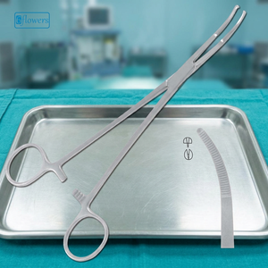 Pince hémostatique Mikulicz durable de haute qualité, à mâchoires légèrement courbées, 1x2 dents avec verrouillage à cliquet - Product Image 2