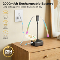 Ventilateur anti-mouches portable et pliable, batterie rechargeable 2000 mAh, autonomie de 20 heures avec affichage LED, pour intérieur et extérieur, pique-nique, fête