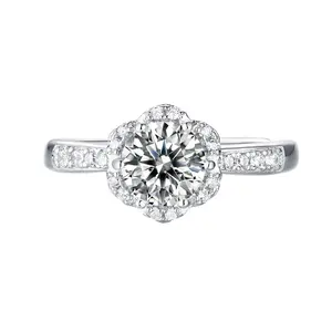 Anillo de compromiso de moissanita para boda, de 2 quilates, de lujo, de marquesa, solitario, plata 925 - Product Image 1