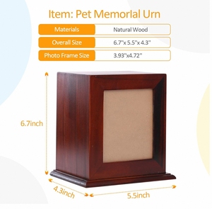Hoogwaardige groothandel moderne houten urn voor huisdieren, fotolijst, honden- en kattenkist, urn voor ascrematie - Product Image 4