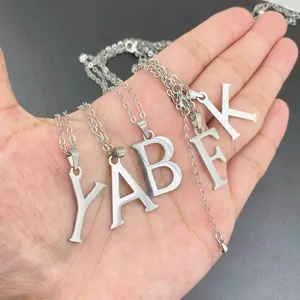 Stainless Steel Alphabets Silver Plated 26 Letter Pendants For Jewelry Making
