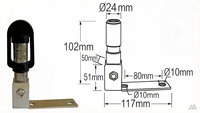 Support de montage sur poteau 24 mm pour feux de signalisation de tracteur, support en forme de T pour montage sur barre DIN avec prise DIN intégrée
