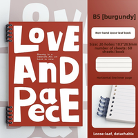 Carnet à feuilles mobiles B5, A4, A5 avec reliure à anneaux détachable, carnet A5 en anglais, carnet à spirale promotionnel