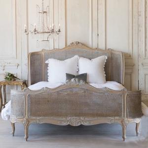 סגנון צרפתי מגולף עץ מלא קווין סייז 1.8 מטר וינטג 'במצוקה וילה מפוארת בליה - Product Image 2