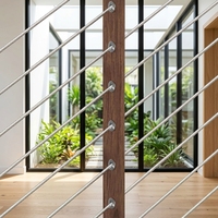 Manchons de protection EKOO en acier inoxydable 316 pour poteaux d'escalier en bois, installation DIY, pour garde-corps à câble de 1/8 pouce