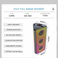 Nouvelle Enceinte Portable sur Chariot avec Moule Exclusif, Woofer 6,5 pouces, Effet Lumineux Flamme, Micro, pour Home Cinéma et Karaoké, Boîtier en Bois