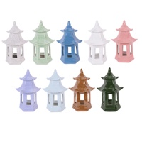 RZKR68-EFGHIJKLM Objets en céramique de couleur unie bleu, violet, blanc, vert, statues de pagode, décoration de table