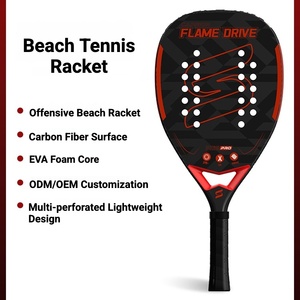 Raquette de beach tennis en fibre de carbone, puissance et attaque, haute stabilité, OEM personnalisé, revêtement UD Grit, surface 3K 12K 18K, professionnelle - Product Image 4
