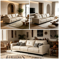 Luxus-Couch Wohnzimmer-Sofa Luxus-Ledersofa-Set Italienisches Ledersofa-Set Modulares Ecksofa Modernes Ecksofa-Set