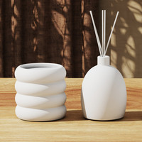 C & H Private Label Home Decor Design personnalisé Bocal en céramique Ensemble de bougies et diffuseurs de roseaux aux huiles essentielles naturelles