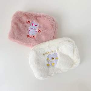 Trousse de maquillage en peluche sacs à cosmétiques flous voyage mignon ours Portable maquillage stockage trousse de toilette grande capacité sac brodé - Product Image 6