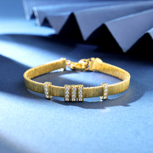 Pulsera de Plata de Ley 925 con Baño de Oro Amarillo de 18K y Circonita Móvil, Diseño Geométrico Cristiano de Moda, Regalos - Product Image 3
