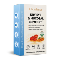 Complément Vegan Omega-7 Chinaherbs pour le Confort Oculaire et le Soutien de l'Hydratation Buccale, Huile d'Argousier Biologique, Sans OGM, Sans Gluten