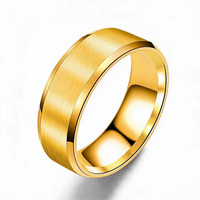 Bijoux de couple basiques en acier inoxydable résistant à l'usure, avec bande réglable ronde et lisse minimaliste