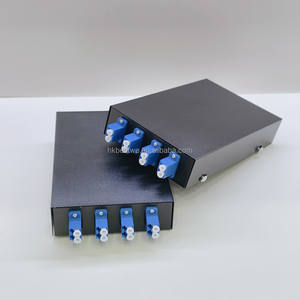 Panel de Conexiones de Fibra Óptica Monomodo de Montaje en Pared Mini, Adaptador Dúplex LC/UPC de 4 Puertos y 8 Núcleos, para Uso en Exteriores FTTH - Product Image 1