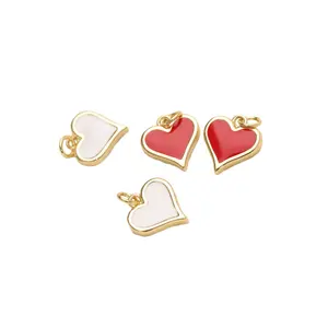 Mini Enamel Brass Jewelry Love Heart Charms DIY Jewelry Making Charms for Baby Pin /Necklace/Bracelet