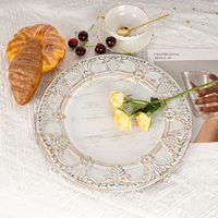 Assiettes de table et sous-assiettes en plastique personnalisées pour mariage, blanches, 13 pouces, pour fêtes