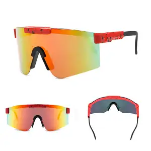 New One-piece Oversized Frame Colorful Coating Sport Cycling PC Trend Sports Sunglasses Sun Glasses Women