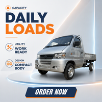 Mini-camion électrique compact à cabine simple, benne ouverte, maniement facile pour la livraison de marchandises urbaines, le transport agricole et les petites entreprises