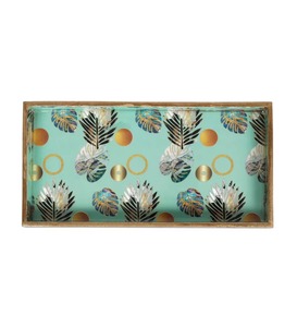 Plateau de service décoratif moderne fait à la main en résine de style européen avec finition en émail imprimé pour la maison, l'hôtel et le restaurant. - Product Image 5