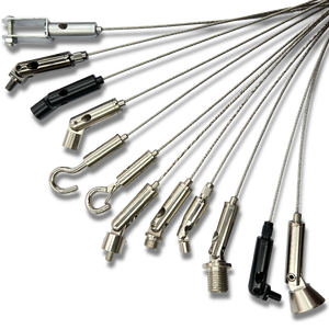 <span class=keywords><strong>Kit</strong></span> de suspension de câble aéronautique en cuivre avec crochet à boucle de maintien - Noir, Tailles personnalisables, Gestion des fils et câbles fixes - Product Image 1