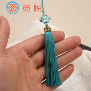 Miyue 8cm Petit nœud chinois en forme de pompon, accessoires pour marque-pages, vêtements, pendentif couronne, décoration DIY, cloisonné - Product Image 3