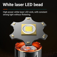 Linterna LED Recargable con Zoom y Regulador de Intensidad, Clasificación IP44, Más de 1000 Lúmenes, Portátil, de Aleación de Aluminio, con Llavero, Luz Verde para Camping