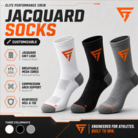 Chaussettes Jacquard pour Hommes en Coton Tricoté Rayées avec Logo, Nouveau Design Est, Colorées et Personnalisables