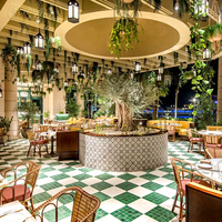 Meubles de café compétitif de luxe léger Ensembles de meubles de café de luxe léger Ensemble de chaises et de tables d'hôtel et de restaurant OEM
