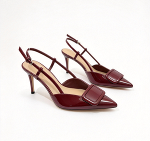 Escarpins classiques à bout fermé en cuir fendu pour jeunes femmes, avec bouton latéral et talon carré fin, pour le quotidien, faible MOQ en gros - Product Image 4