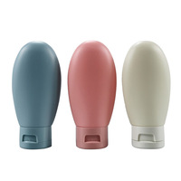 Botellas de Loción Ovaladas de PE Reciclado, Recargables, con Tapa Abatible, para Cosméticos de Viaje, Color Personalizado, Logotipo Personalizado, Jabón Líquido, Gel de Ducha