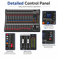 Console de mixage audio analogique professionnelle 16 canaux avec égaliseur 3 bandes et effets intégrés pour DJ, scène, enregistrement sonore en direct, karaoké, sonorisation